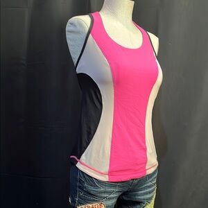 Women's LuLu Lemon Pink and Black Athletic Tank Top
